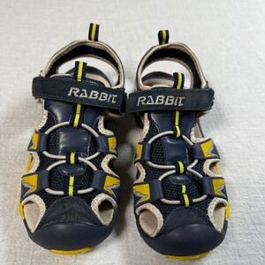 Rabbit Kids‎ Navy Blue Yellow Sport Water Shoes Sandals Size 33 Closed Toe